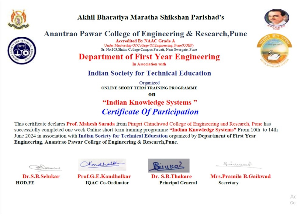   Mahesh Madhukar Sarada