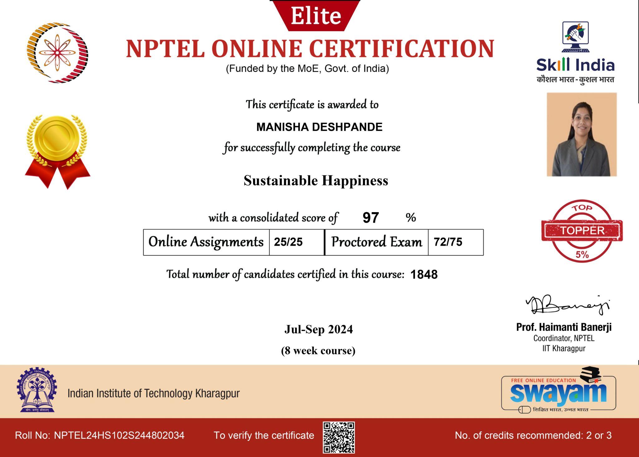 NPTEL online certification course