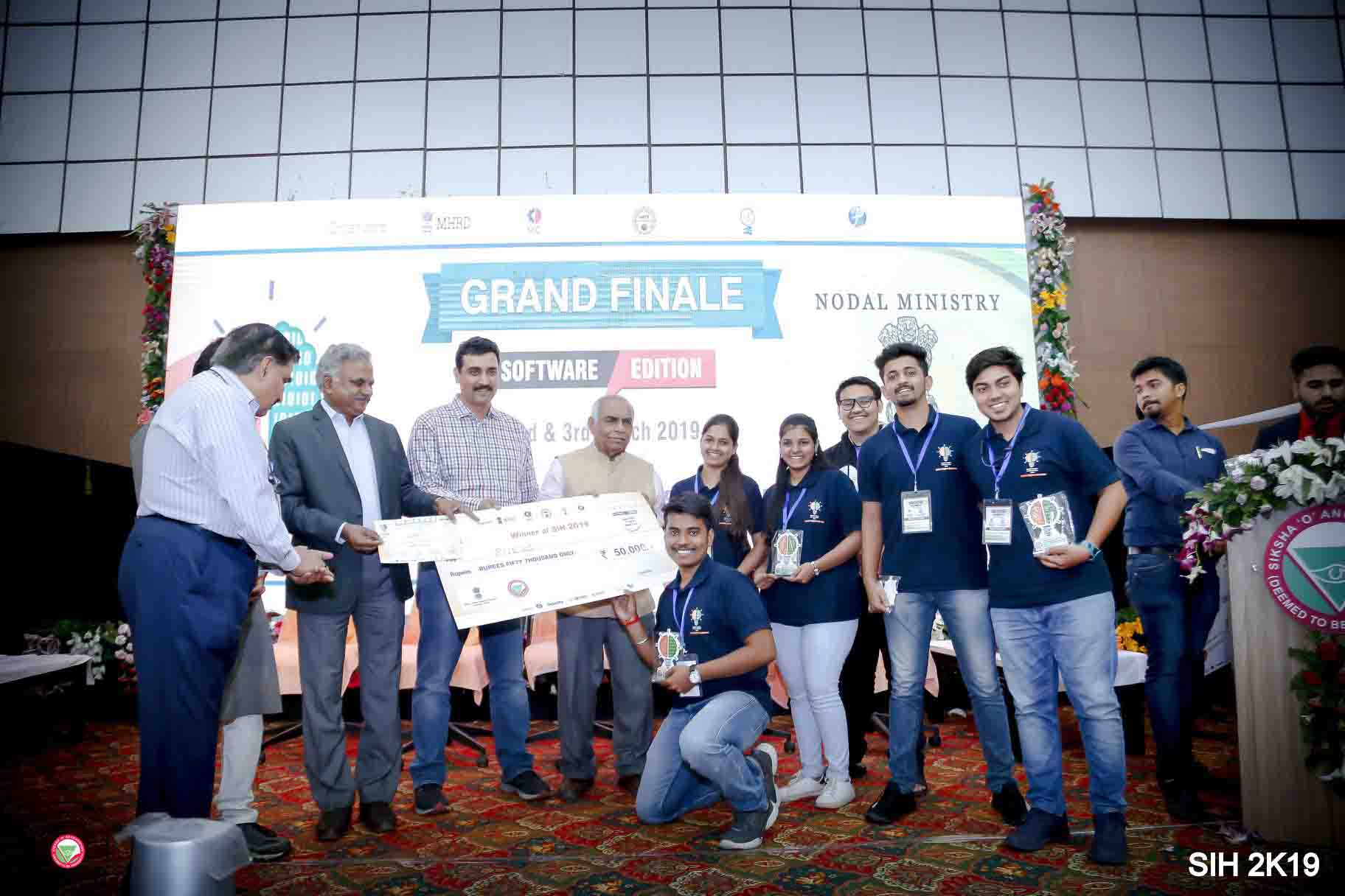 Team Byte-us Winner in Smart India Hackathon 2019 held at Bubaneshwar on 2nd and 3rd March 2019, PCCOER