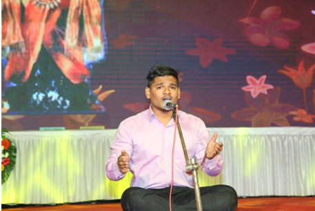 Singing in Expression 2K19 at PCCOER.