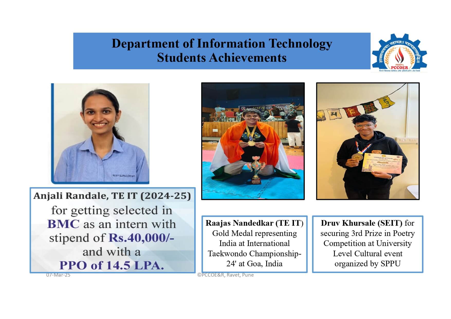 Student Achievement, PCCOER