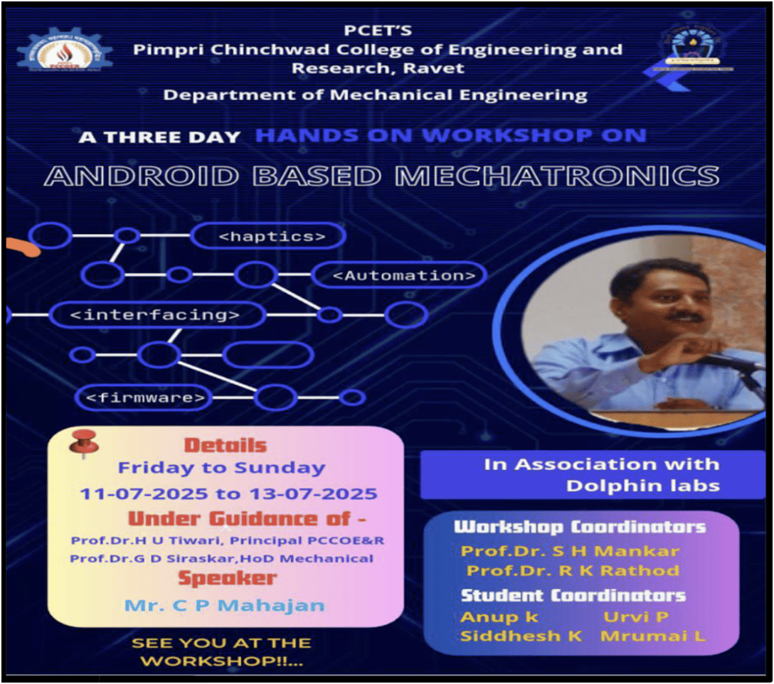 3 DAYS HANDS ON WORKSHOP ON ANDROID BASED MECHATRONICS 