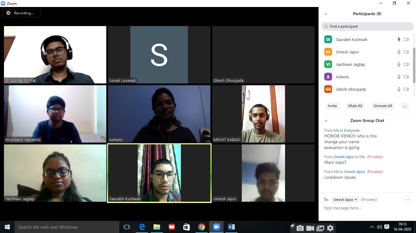 Online activities under Lockdown MOCK GD’s for TE STUDENTS, PCCOER