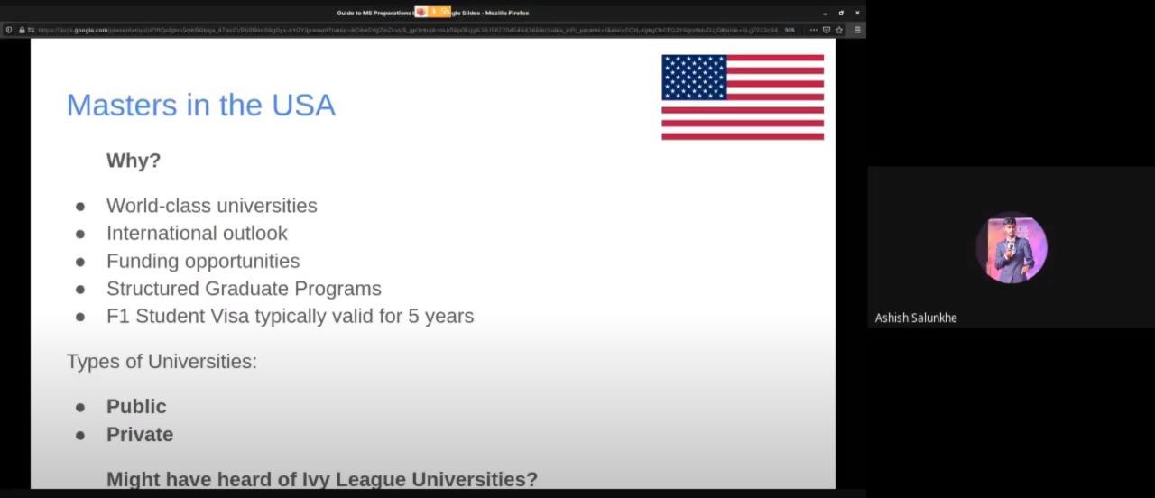 Session on All about higher studies in US and UK, PCCOER